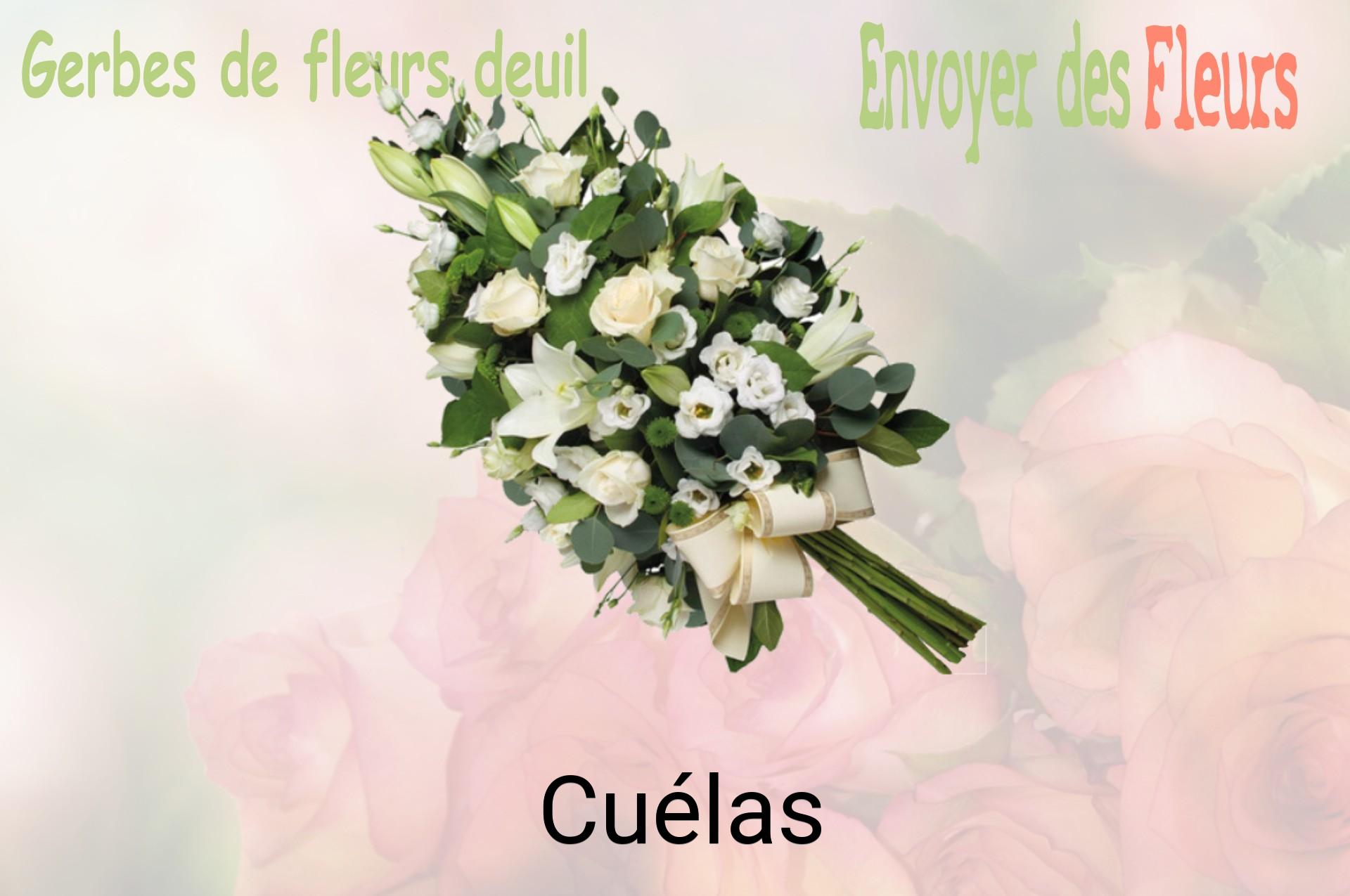 Gerbe de fleurs de deuil livrée à Cuélas